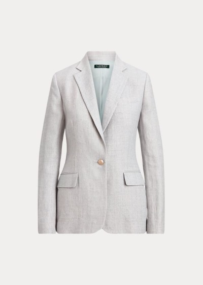 Blazer Ralph Lauren Mujer Azules Claro - Herringbone Linen - CTMPN3295